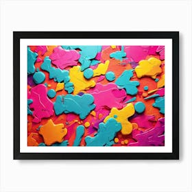 Colorful Paint Splatters 1 Art Print