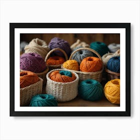 Baskets Of Yarn 1 Art Print