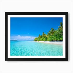 Relax Ocean Plant Idylli Holiday Coastline Beautiful Calm Shore Blue Paradise Sunlight N (15) Art Print