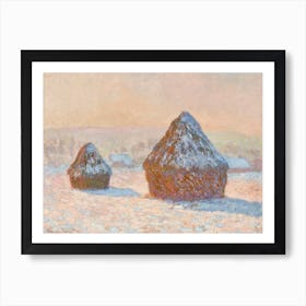 Wheatstacks, Snow Effect, Morning (1891), Claude Monet Art Print