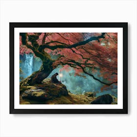 Myeera Samurai Ninja Warrior Sitting Under Tree Holding His Glo 876f794d Ca03 4663 83dd B6ddf239706b Art Print