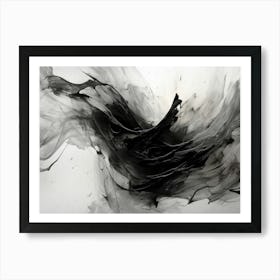 Transcendent Echoes Abstract Black And White 7 Art Print