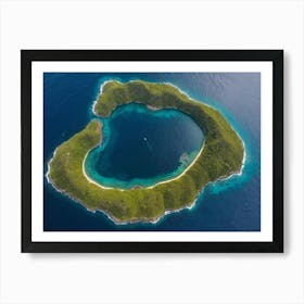 Round Island In The Middle Of The Ocean Art Print