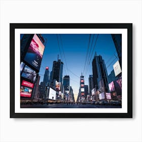 Blank Billboard Towering Above Bustling Urban Street Blank Slate Awaiting Advertisement Surrounded (5) Art Print