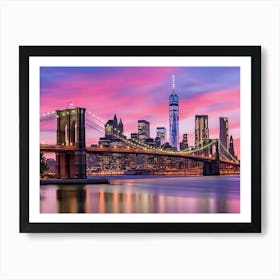 New York City At Sunset Art Print