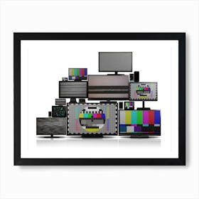 Many Different Types Of Screens With No Signal Art Print