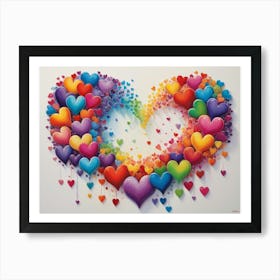 Rainbow Hearts 12 Art Print