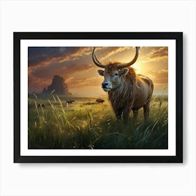 Elk In The Grass 1 Art Print