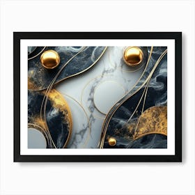 Abstract Gold Marble Background 3 Art Print