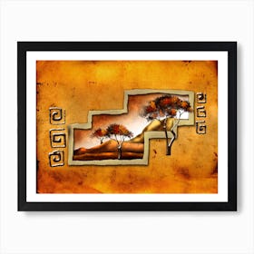 Tribal African Art Illustration In Painting Style 234 Art Print