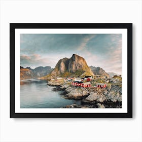 Fjord Town Scenery Affiche