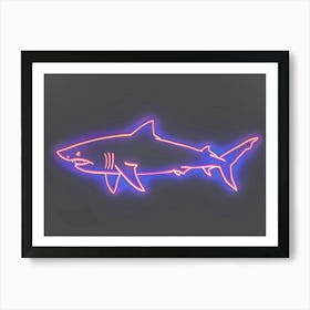 Pink Tiger Neon Shark 5 Art Print