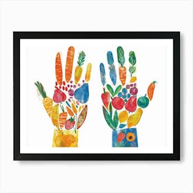 Hands With Fruits And Vegetables 1 Art Print