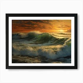 Sunset Over The Ocean Art Print