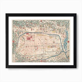 Map Of Kyoto (1863) Art Print