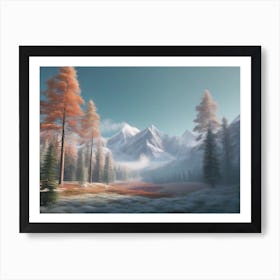 'Alpine Landscape' Art Print