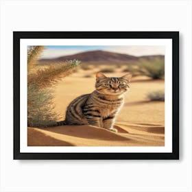 cat in the Desert 1 Art Print