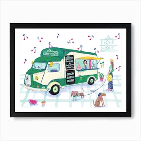 Piquenique Foodtruck Market Scene Affiche