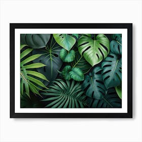 Tropical Leaves Background Art Print