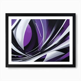 Purple And Black Abstract Painting 6 Art Print