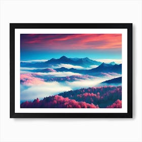 Sunrise Over The Mountains 3 Art Print