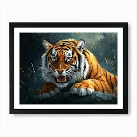 Fantasy Illustration Of A Wild Animal Tiger 1 Art Print