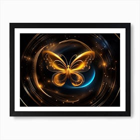 Golden Butterfly 23 Art Print