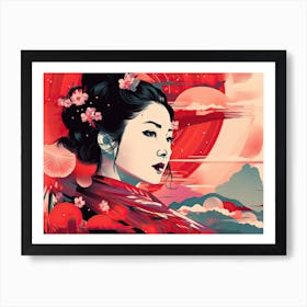 Illustration Face Geisha 3 Art Print