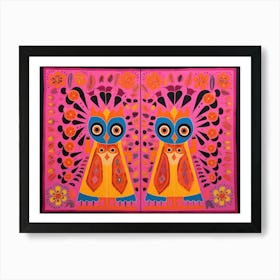 Flying Squirrel Folk Style Animal Illustration Art Print