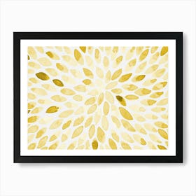 Watercolor Burst Yellow Art Print