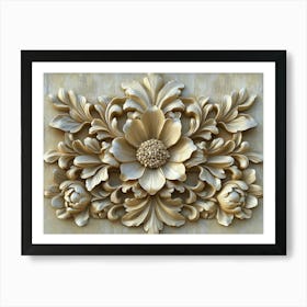 3d Stone Carving Of An Intricate Floral Pattern Poster