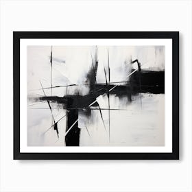 Connection Abstract Black And White 6 Art Print