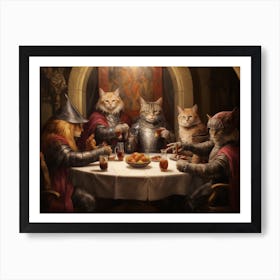 Royal Cats At A Feast Art Print
