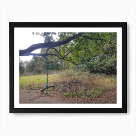 Swing in the woods Art Print