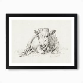 Lying Cow After Adriaen Van De Velde, Jean Bernard Art Print