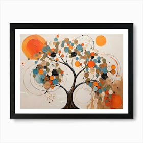 Leonardo Diffusion Xl Abstract Painting Tree And Circles 3 Upscaled Upscaled Art Print