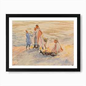 Girls On The Shore, 1910 By Magnus Enckell Art Print