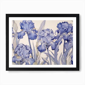 Violet Flower Drawing Art Print