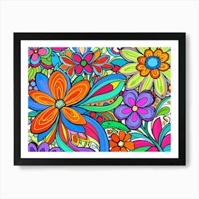 Doodle Flowers 12 Art Print