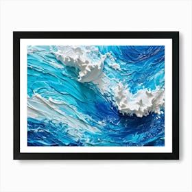 Abstract Turbulent Ocean Surface Turquoise And Blue Hues Dominating Intermingled With White Foam A 2 1 Art Print