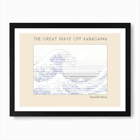 Ascii art Minimalist – The Great Wave Off Kanagawa – Katsushika Hokusai – Classic Painting Art Print