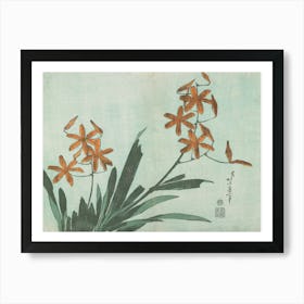 Hokusai Ukiyo-e Asian Orchids 1 Art Print