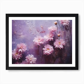 Dahlias In Rain 1 Art Print