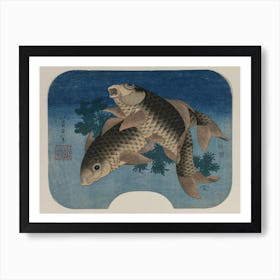 Hokusai S Carp Swimming By Water Weeds, Katsushika Hokusai Art Print