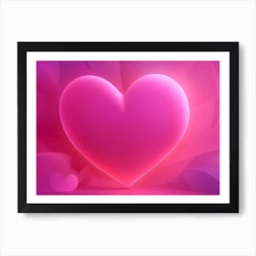 A Glowing Pink Heart Vibrant Horizontal Composition 90 Art Print