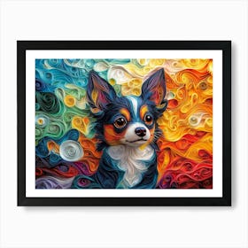 Chihuahua Paper Quill Dog Portrait II Art Print