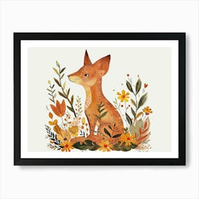 Little Floral Jackal 3 Art Print