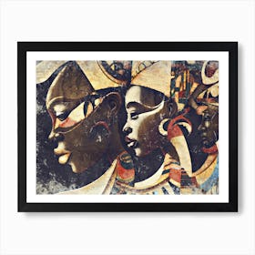 A Nice African Art Illustration With An Impasto Style 04 Art Print
