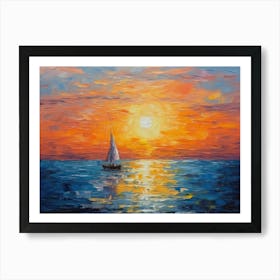 Sunset Sailboat Art Print