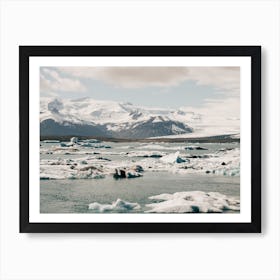 Snow And Ice At Jokulsarlon Gletsjer In Iceland Art Print